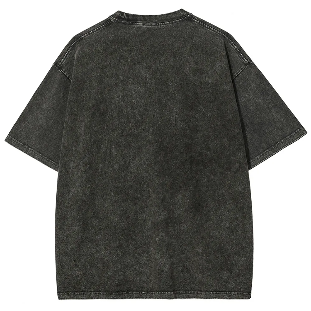 Unisex Vintage 21 Boys Darkness Style Graphic Short Sleeve Washed T-shirt