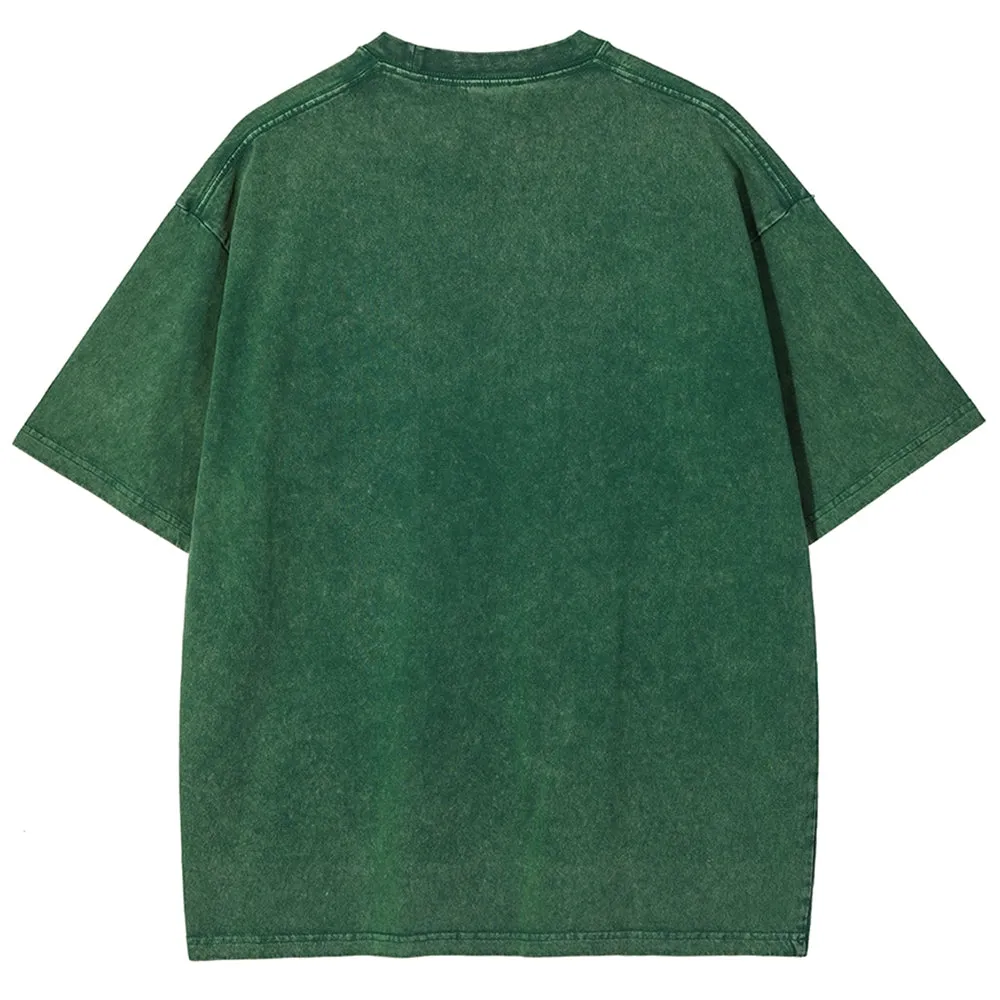 Unisex Vintage 21 Boys Darkness Style Graphic Short Sleeve Washed T-shirt