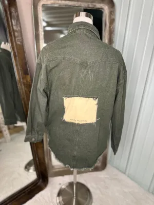 Upcycled designer denim shacket
