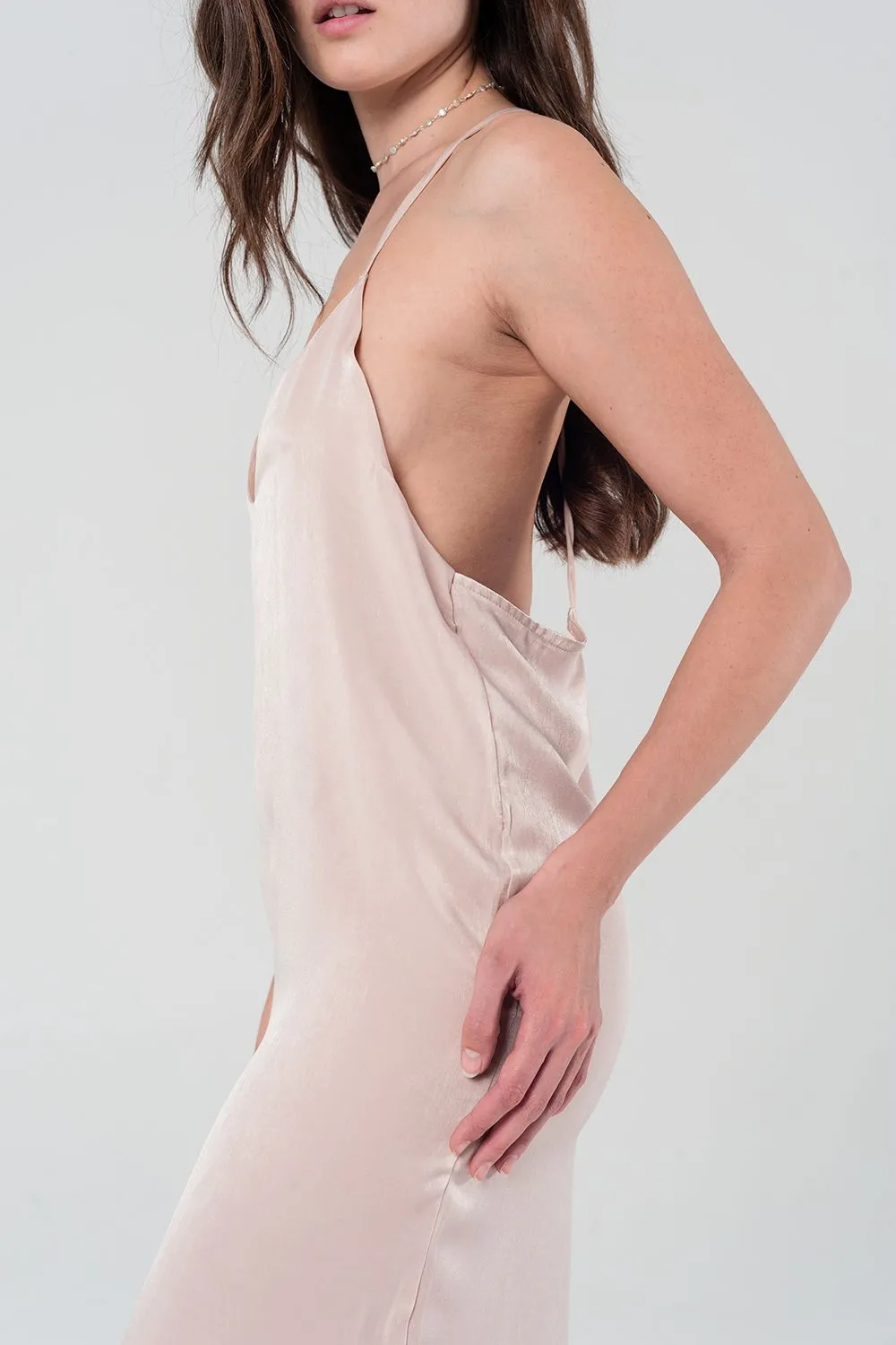 Vavoom Edition Cami Slip Dress in Beige