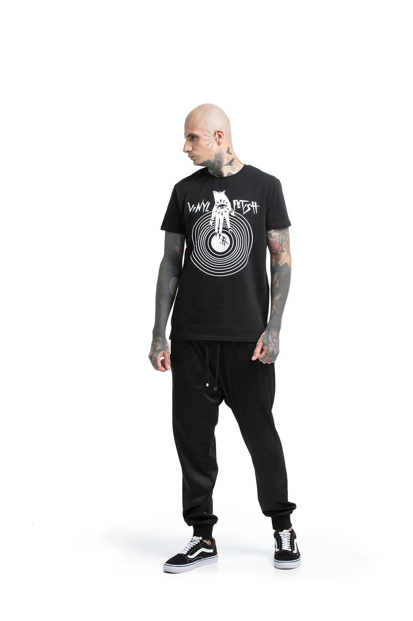 Vinyl Fetish - regular fit T-shirt with side cuts