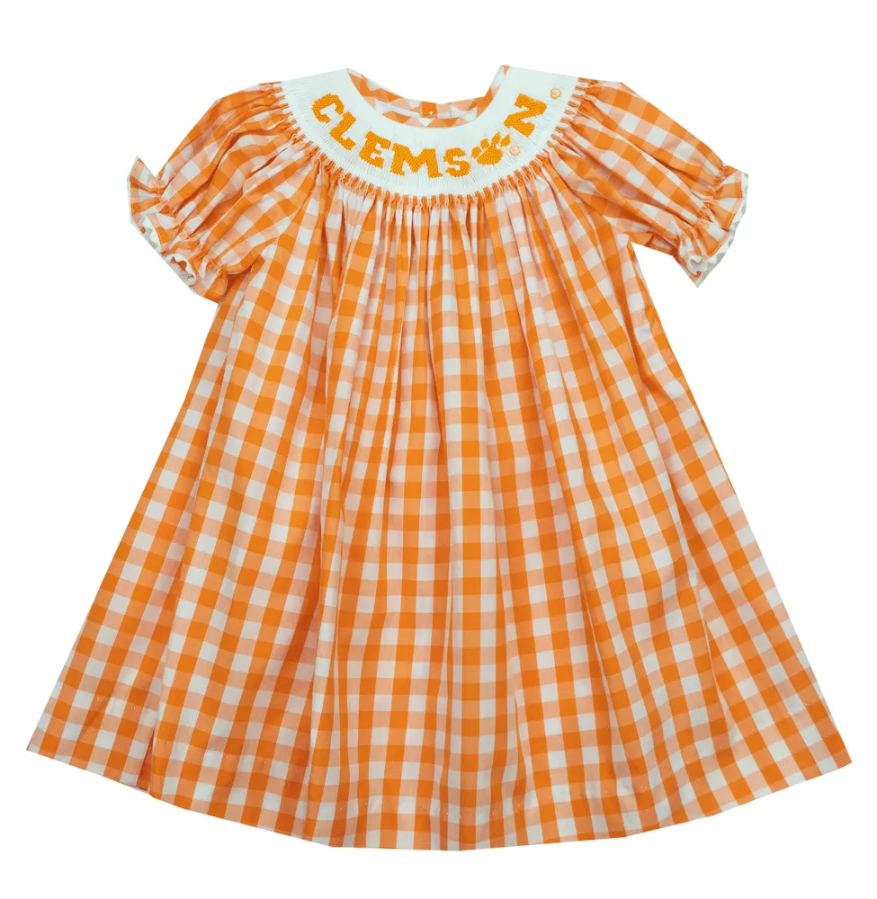 Vive La Fete Smocked Clemson Dress