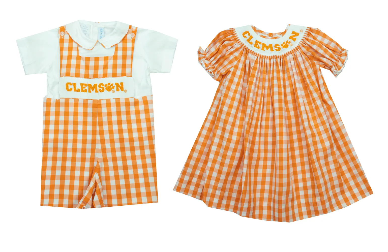 Vive La Fete Smocked Clemson Dress