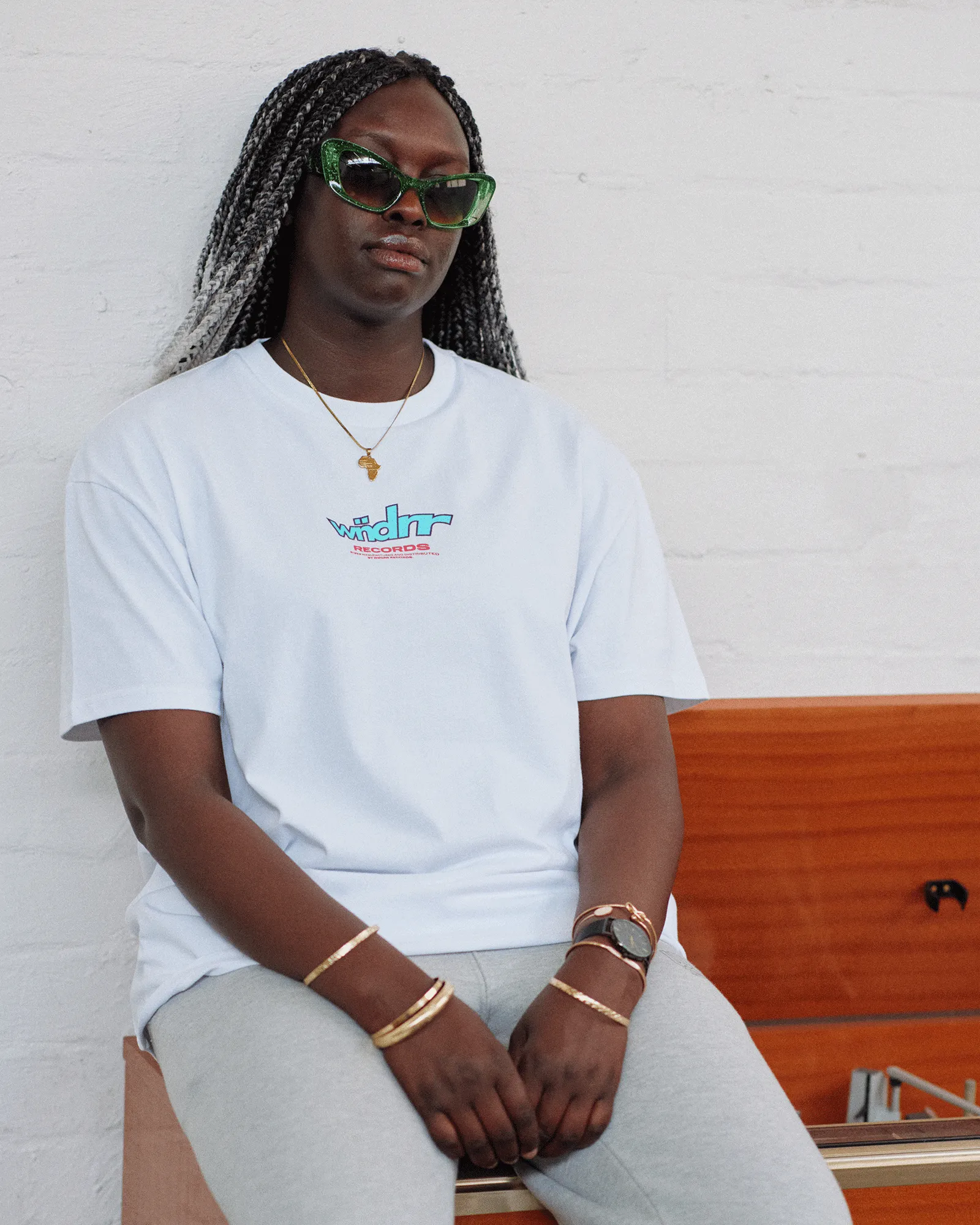 WARPED BOX FIT TEE - WHITE