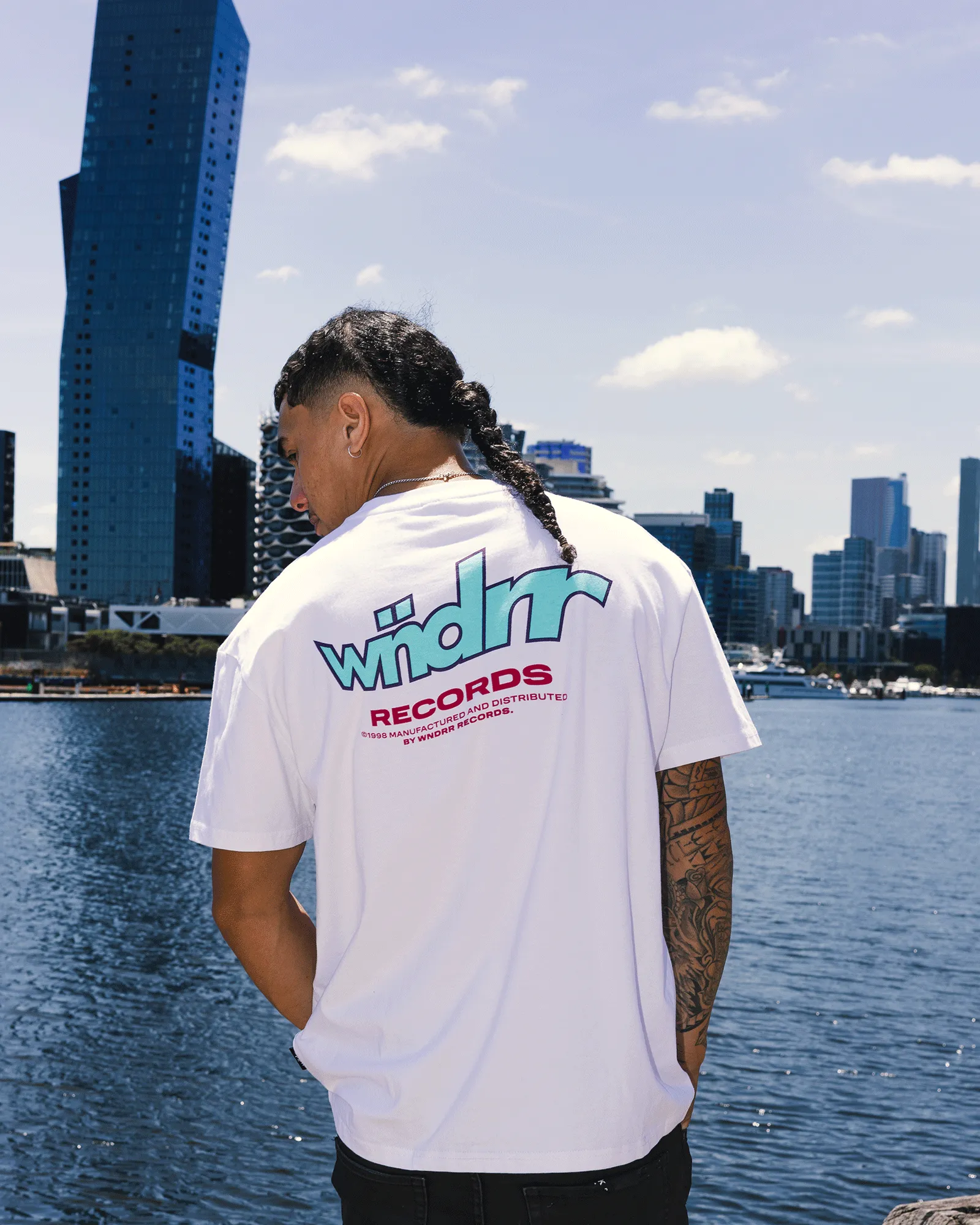 WARPED BOX FIT TEE - WHITE