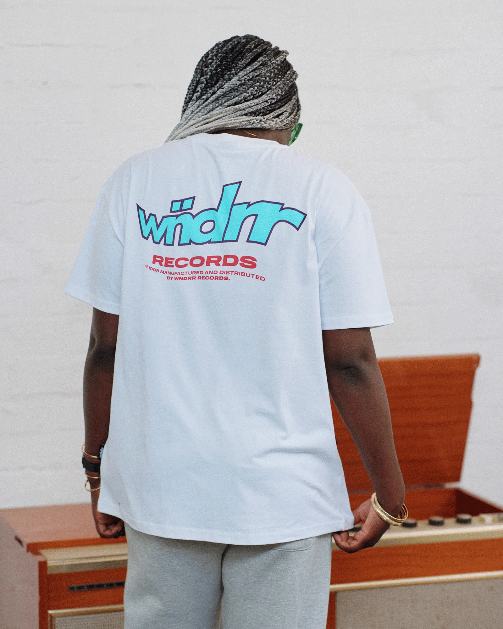 WARPED BOX FIT TEE - WHITE