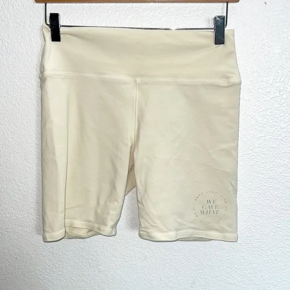 We Wore What Cream We Gave What High Waisted Biker Shorts
