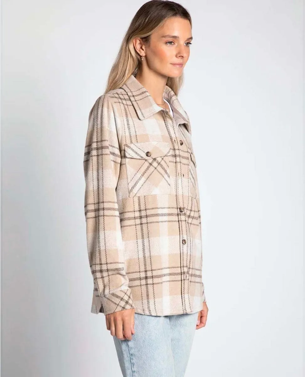 Weston Taupe Plaid Shacket