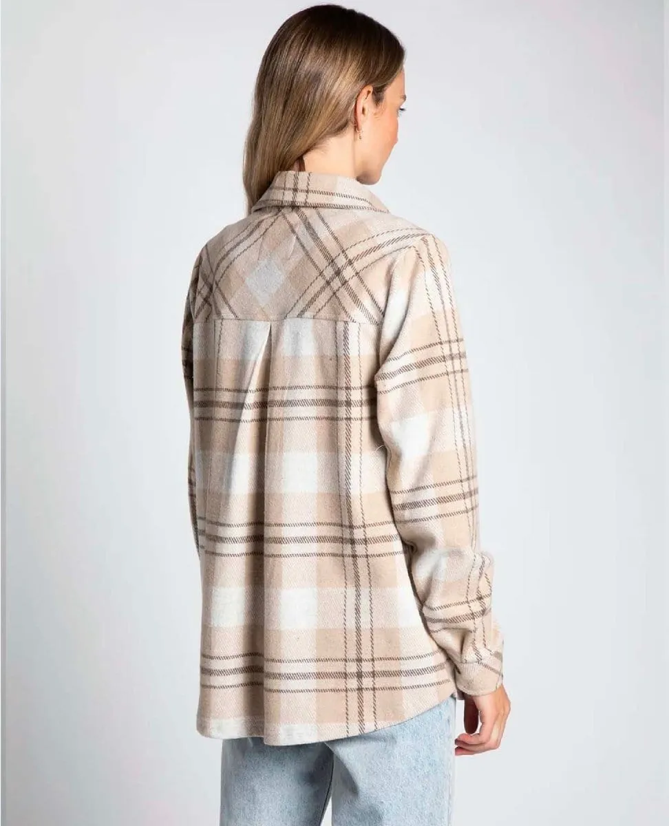 Weston Taupe Plaid Shacket
