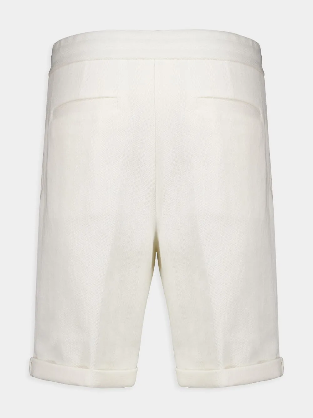White Bermuda Shorts with Drawstring