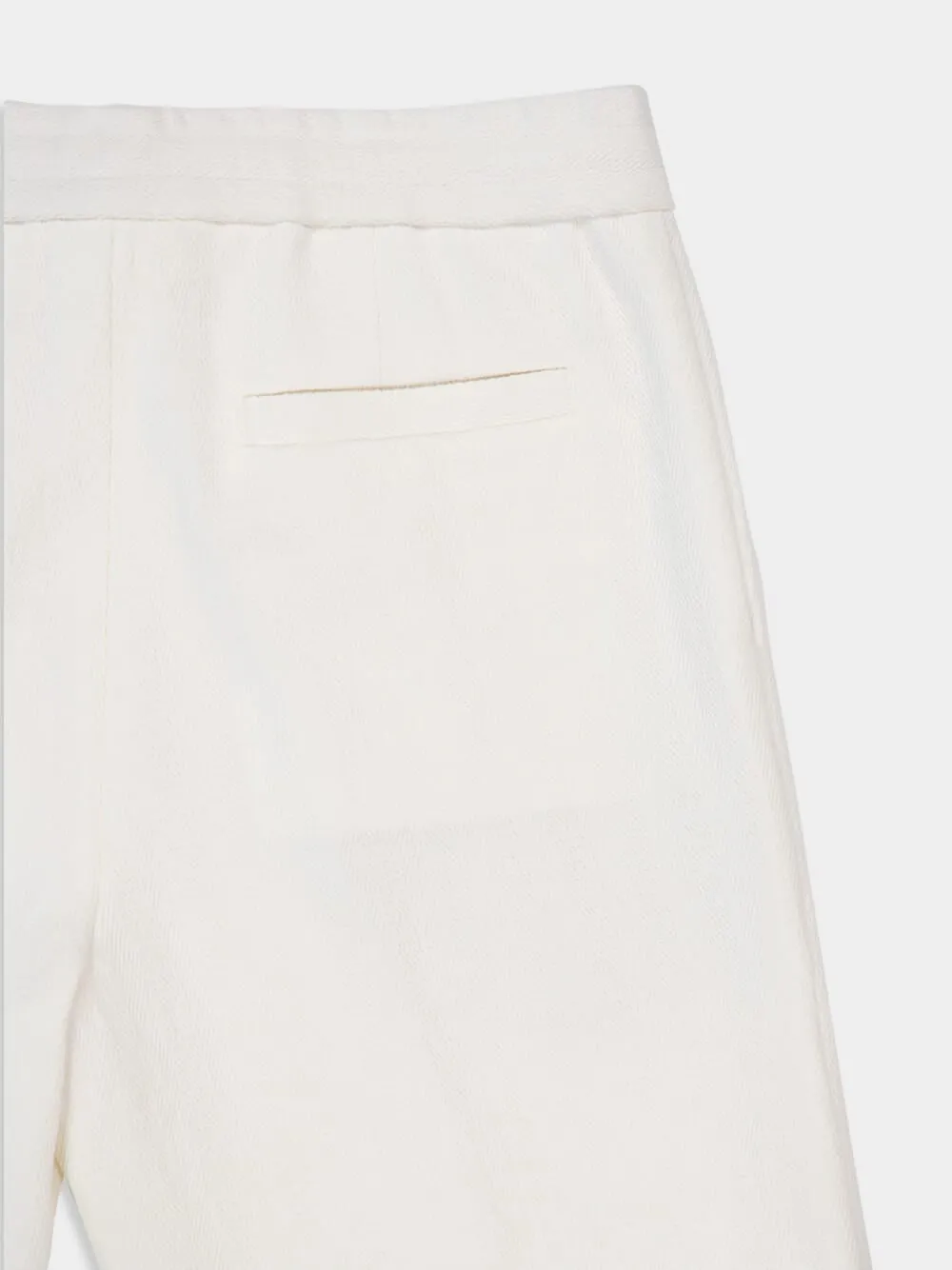 White Bermuda Shorts with Drawstring