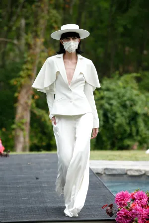 White High Waist Wide Leg Trousers