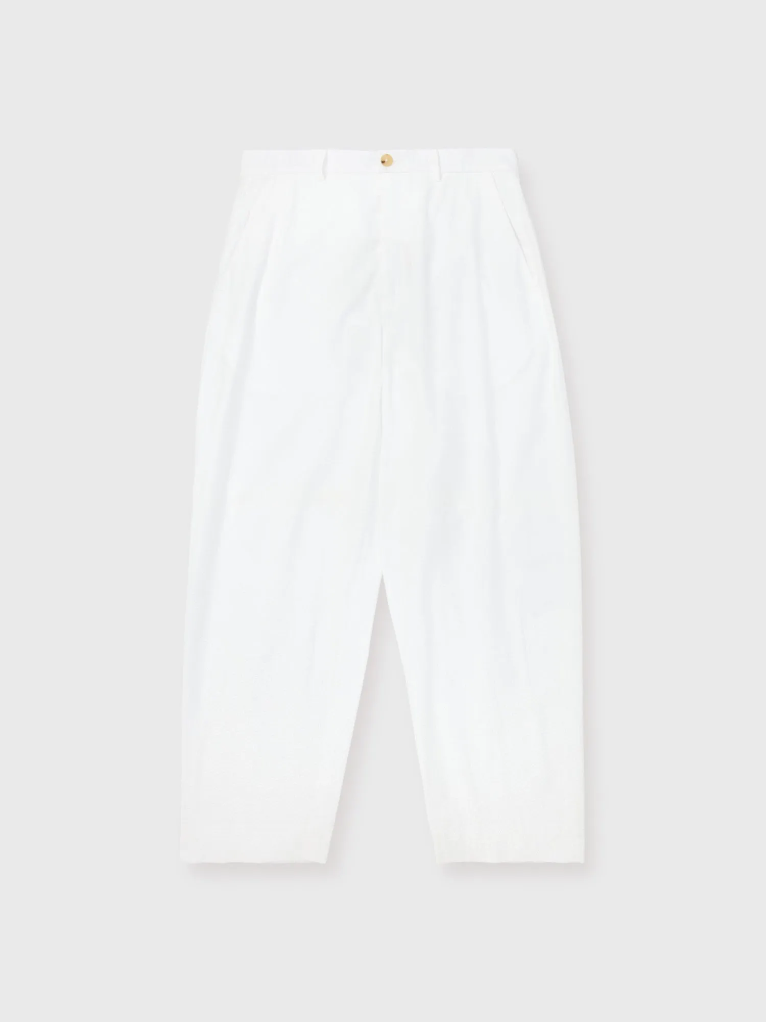 White Seersucker Baggy Trousers