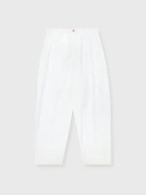 White Seersucker Baggy Trousers