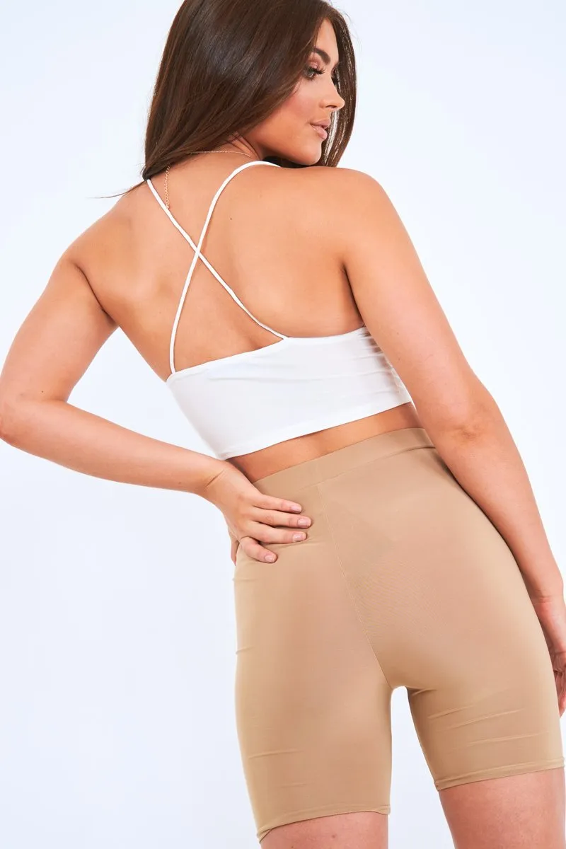 White Slinky Plunge Bralet - Bobbi
