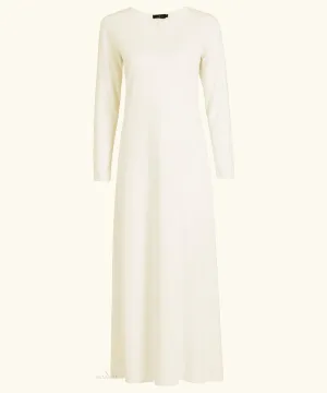 White Slip Long Sleeve Maxi Dress