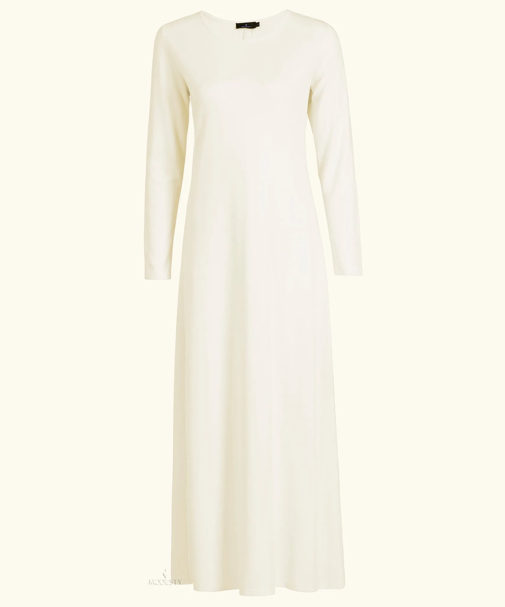 White Slip Long Sleeve Maxi Dress