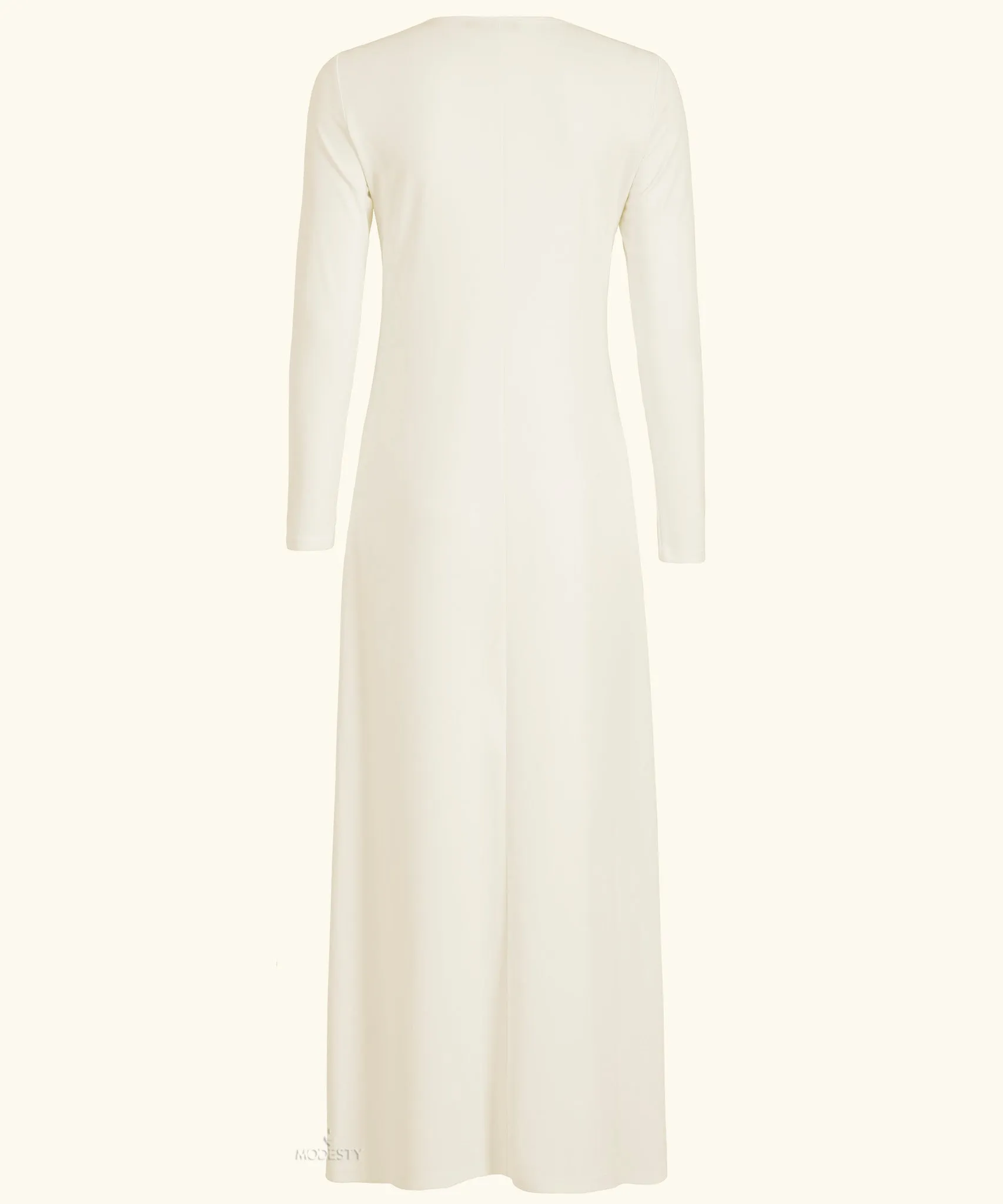 White Slip Long Sleeve Maxi Dress