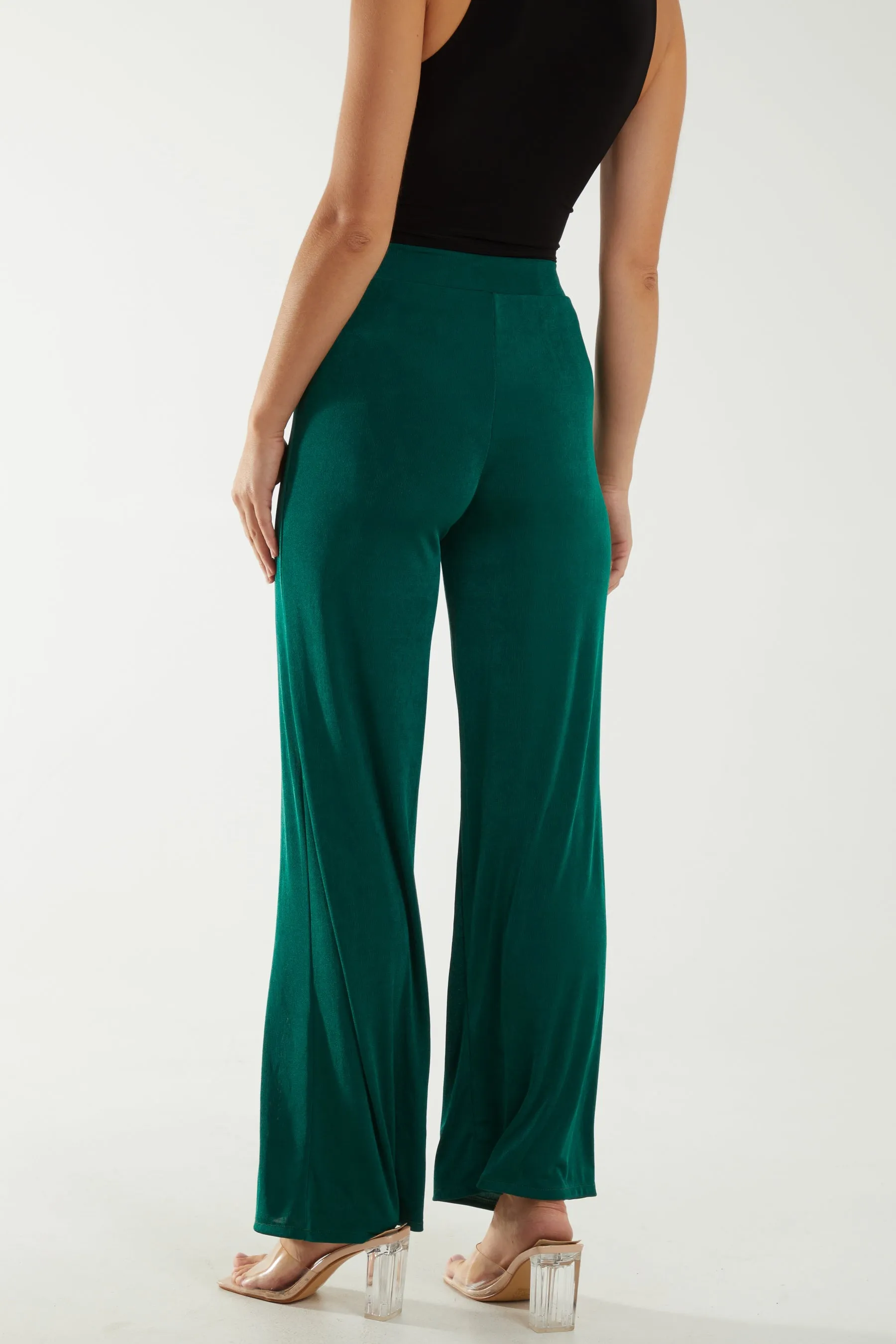 Wide Leg Acetate Trousers