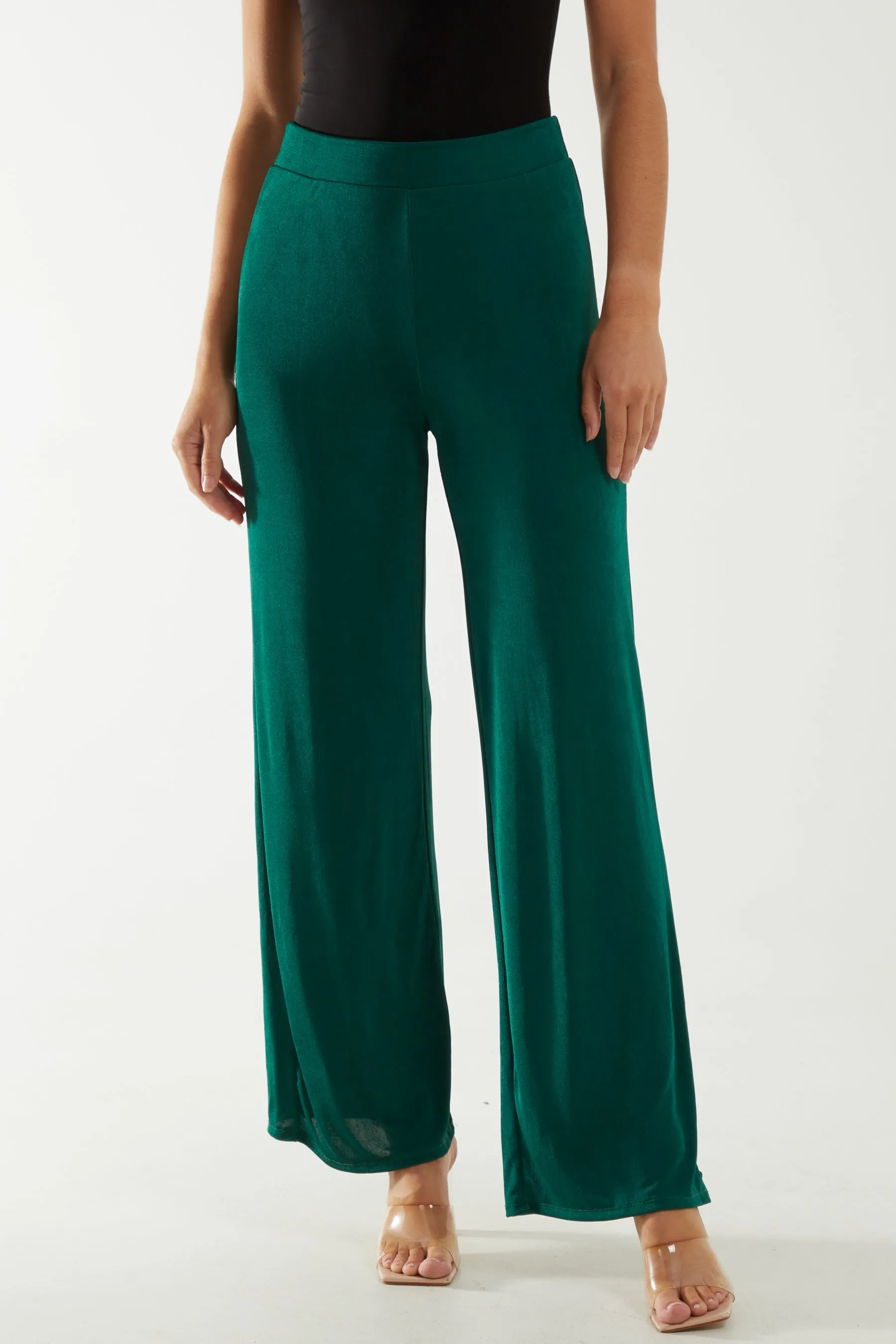 Wide Leg Acetate Trousers