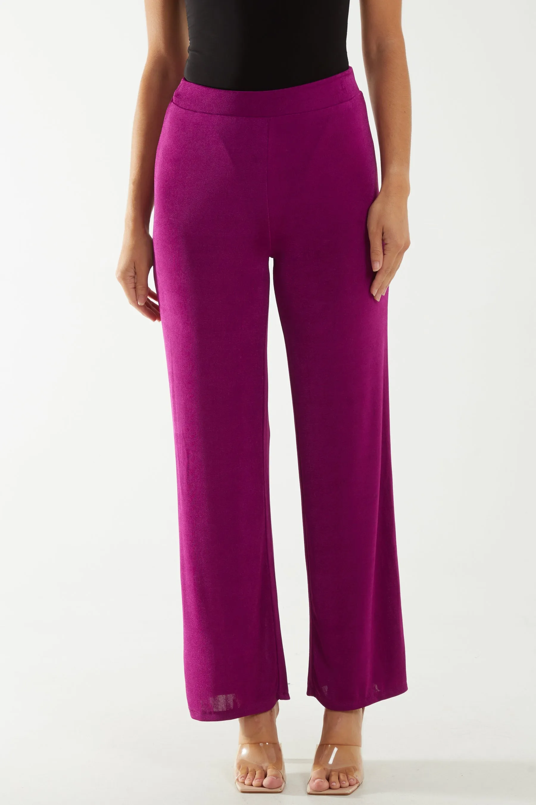 Wide Leg Acetate Trousers