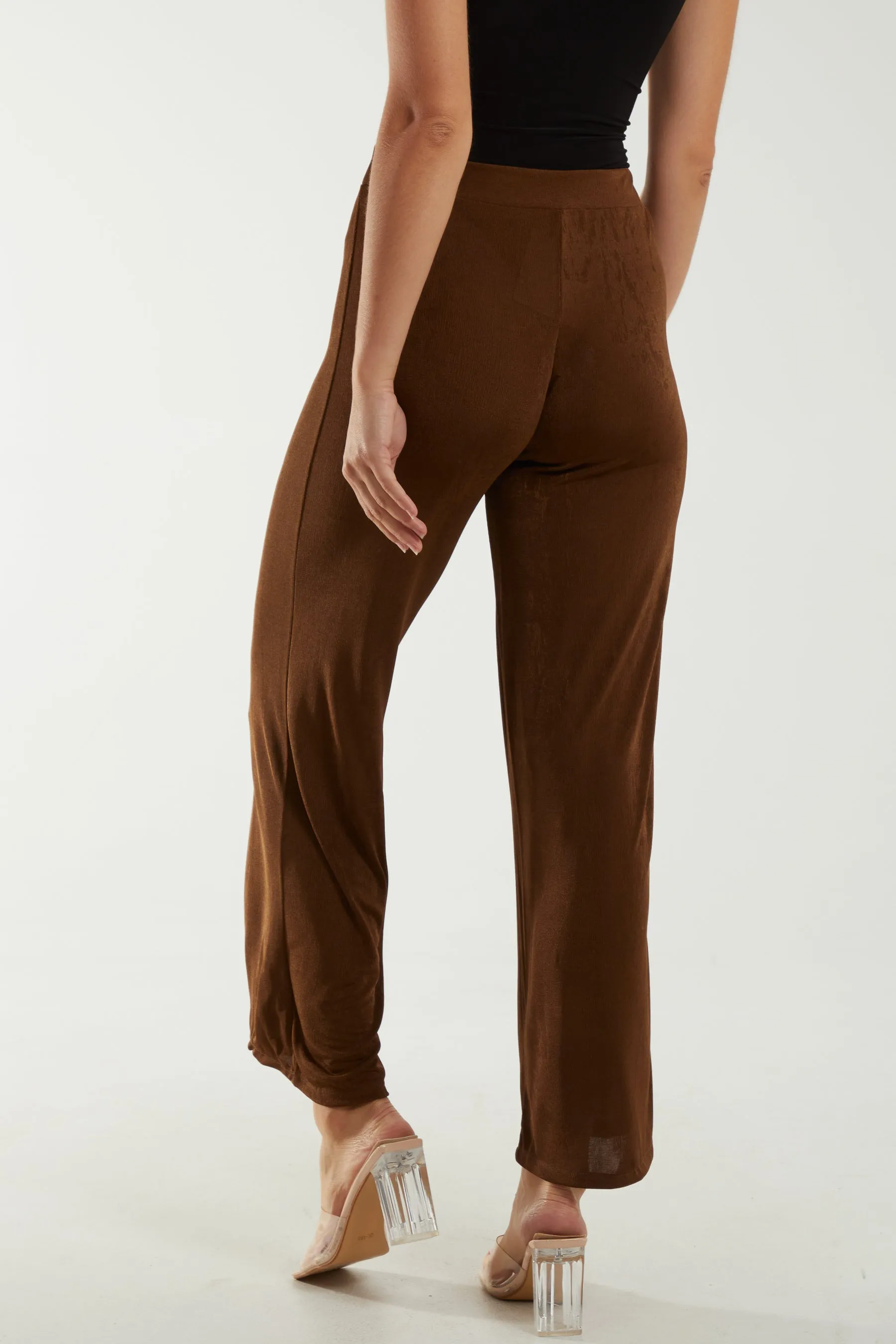 Wide Leg Acetate Trousers