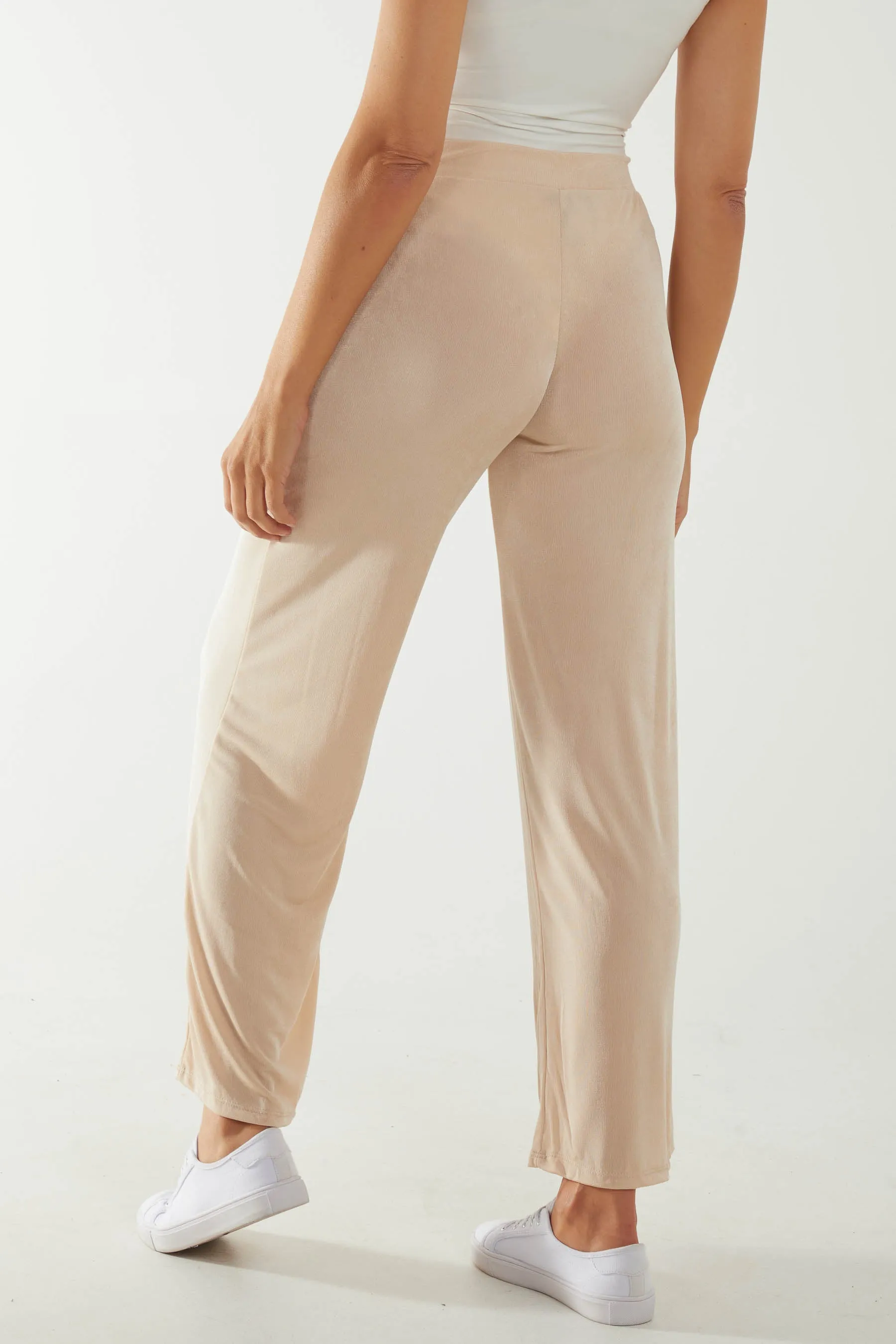 Wide Leg Acetate Trousers