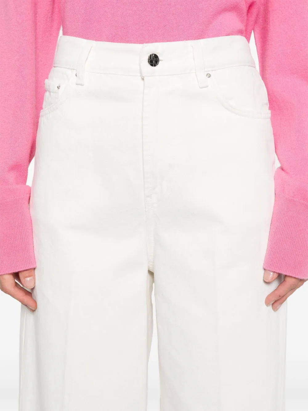 Wide leg denim jeans