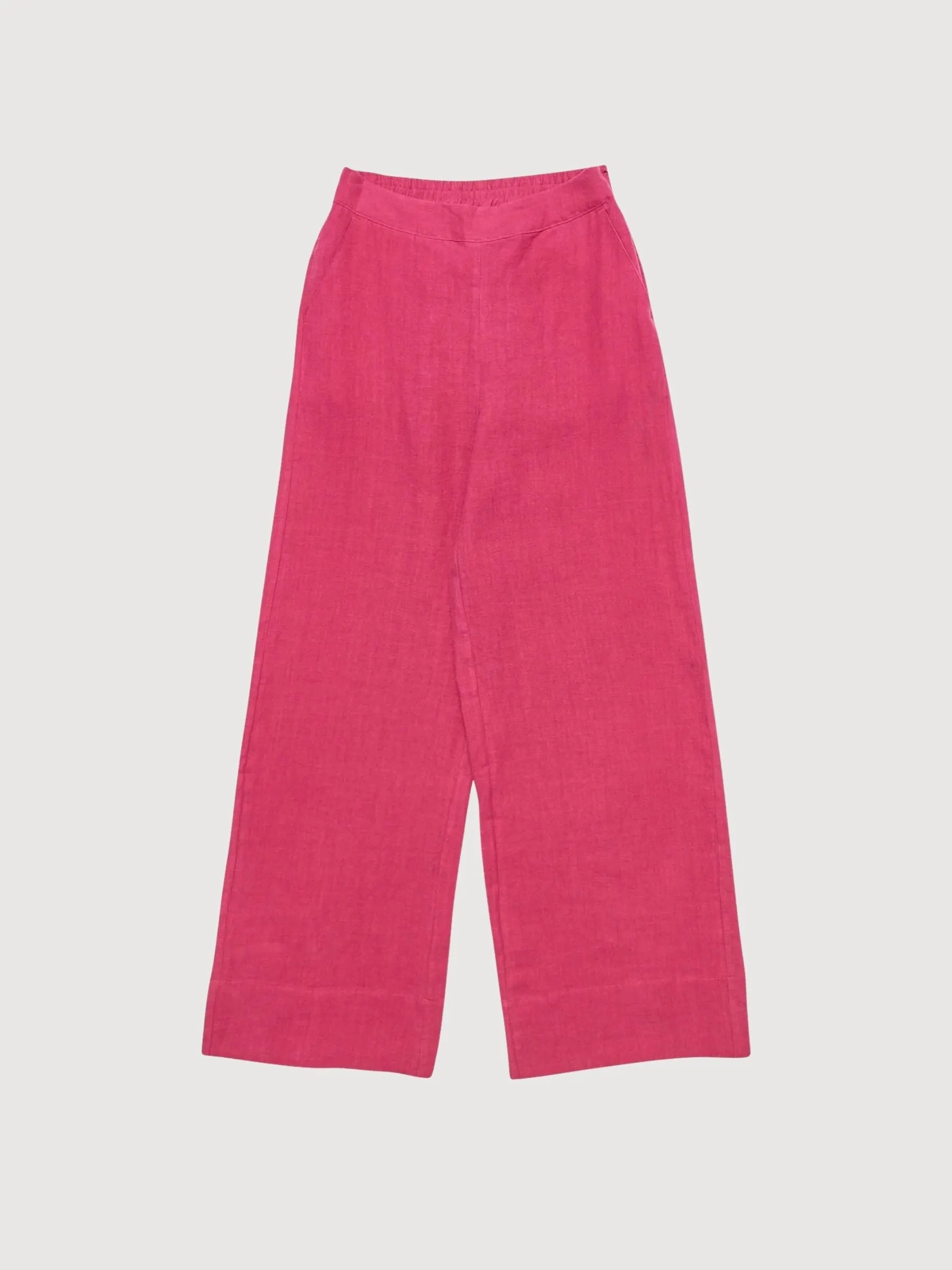 Wide Leg Linen Pants Fuchsia | Mazine