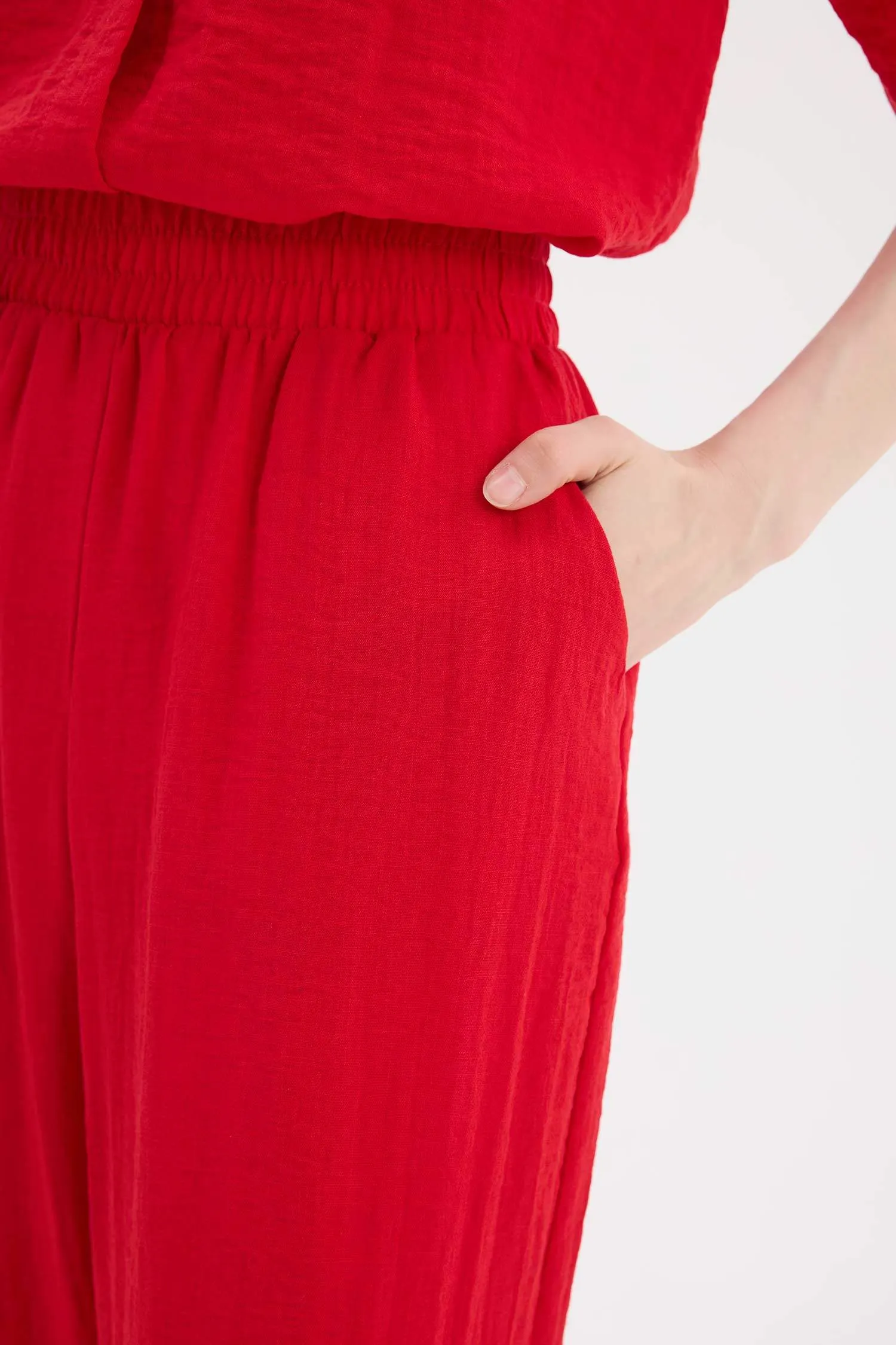 Wide Leg Normal Waist Standard Length Trousers