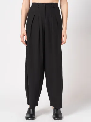 Wide-Leg Pleated Trousers