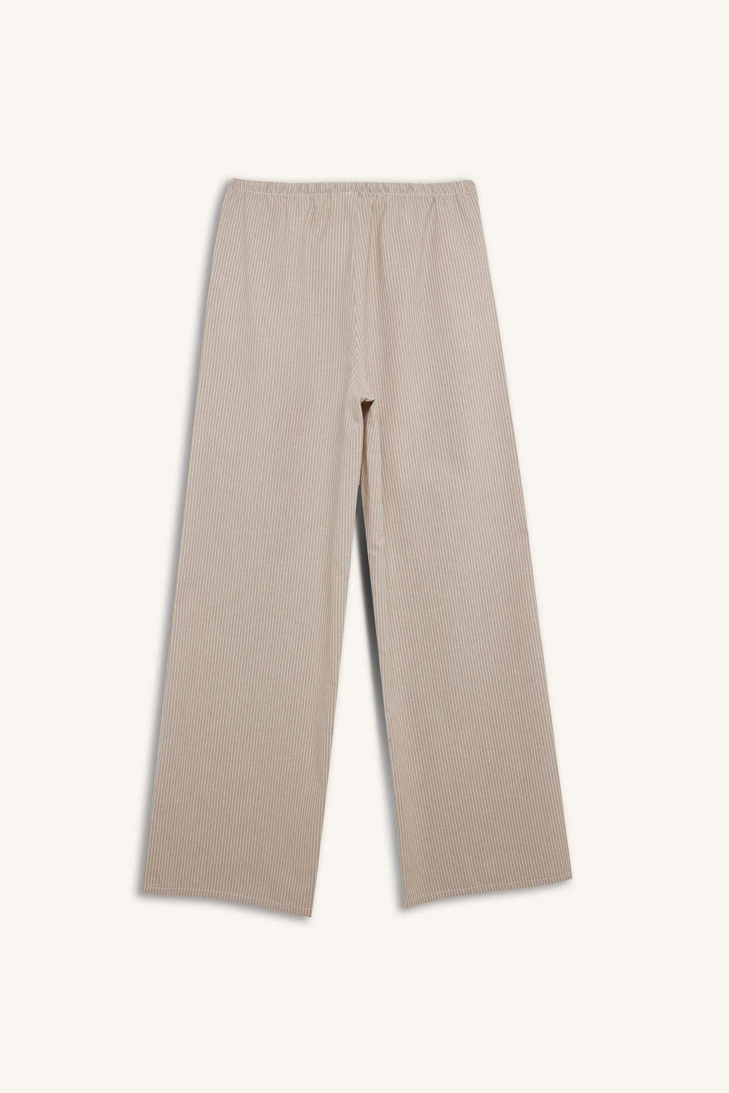Wide Leg Striped Oxford Trousers
