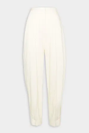 Wide Leg Tailored Trousers in White