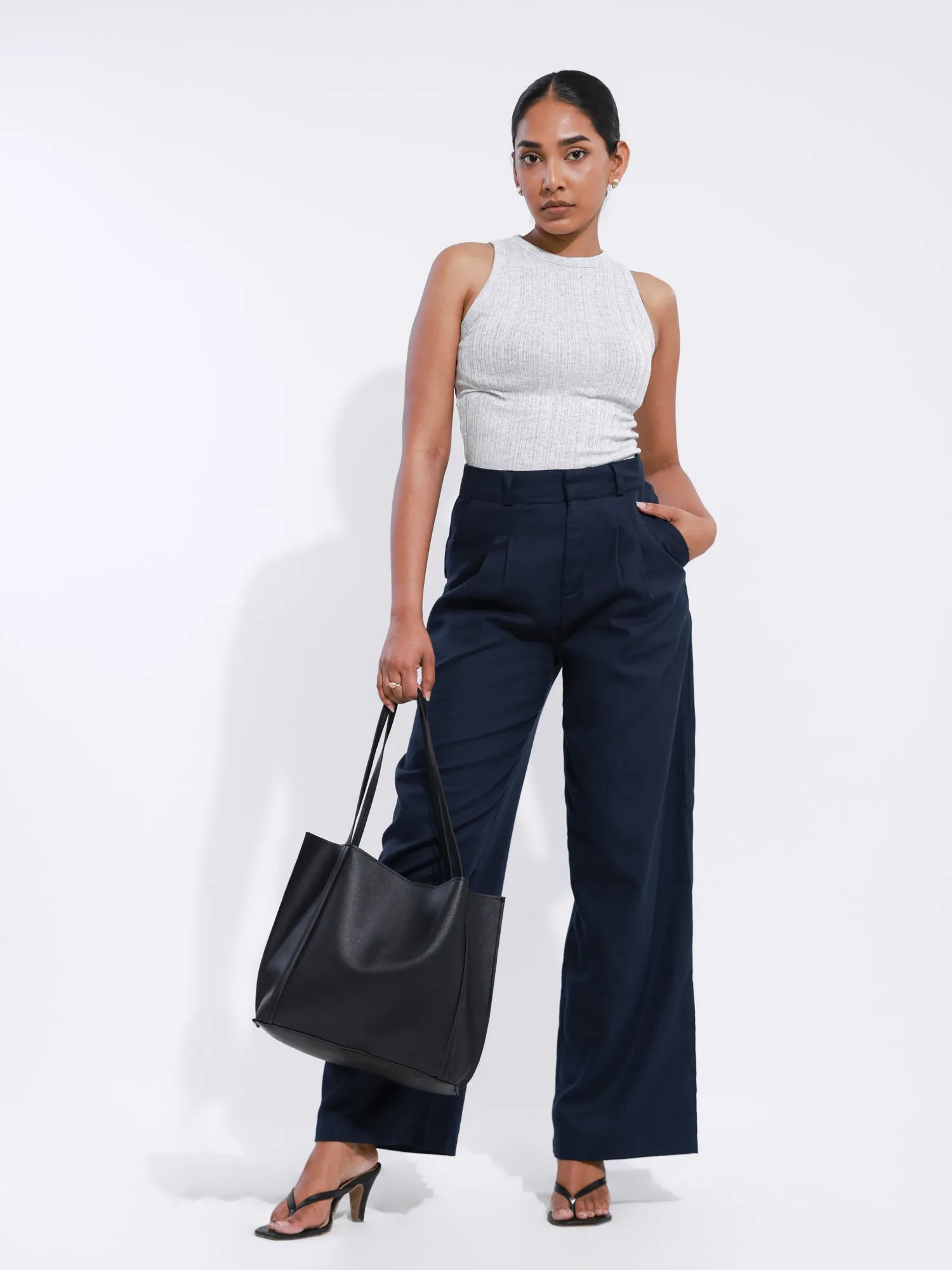 Wide Leg Twill Pant