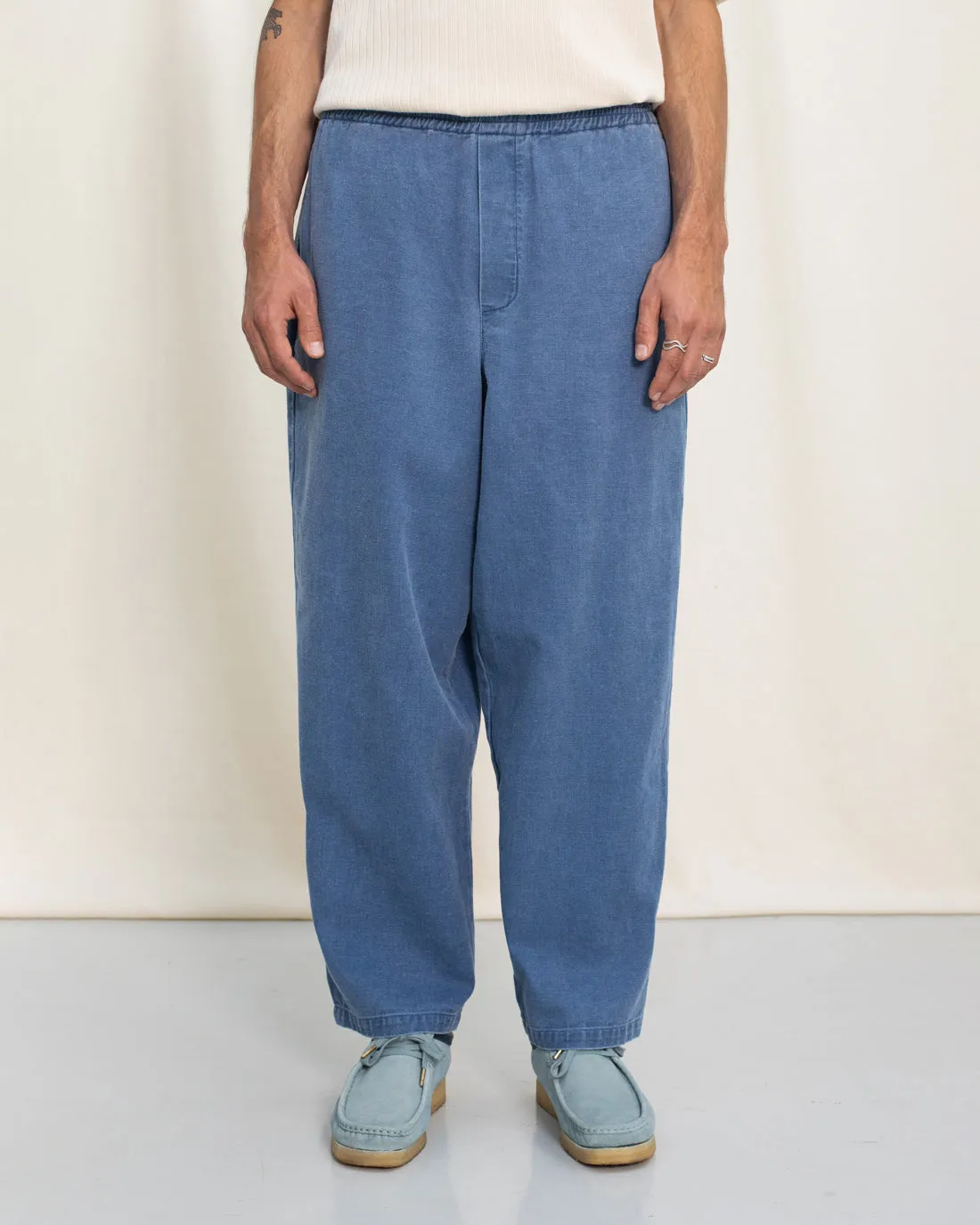 Wide Pants Washed Denim