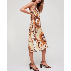 WILFRED Christine Slip Midi Floral Dress Aritzia M