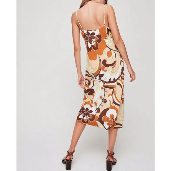 WILFRED Christine Slip Midi Floral Dress Aritzia M