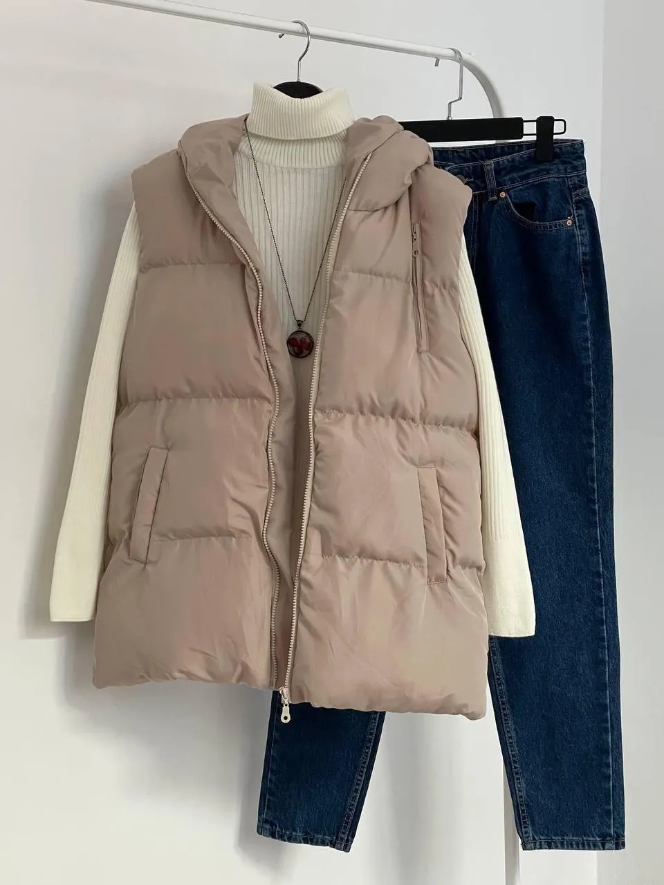 Winter Women Vest Jacket Sleeveless Down Jacket Coats Hooded Full Zip Up Vests