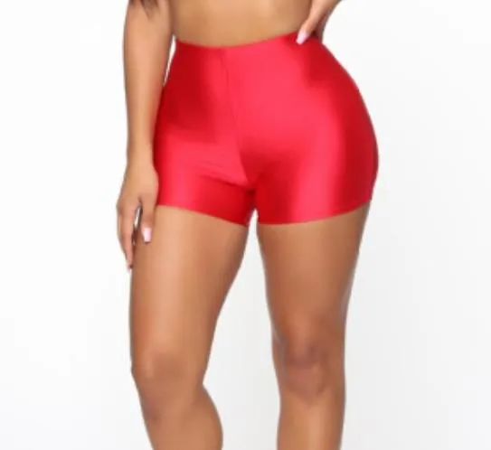 Women Skinny Fitness Solid Bodycon Cycling High Waist Biker Shorts