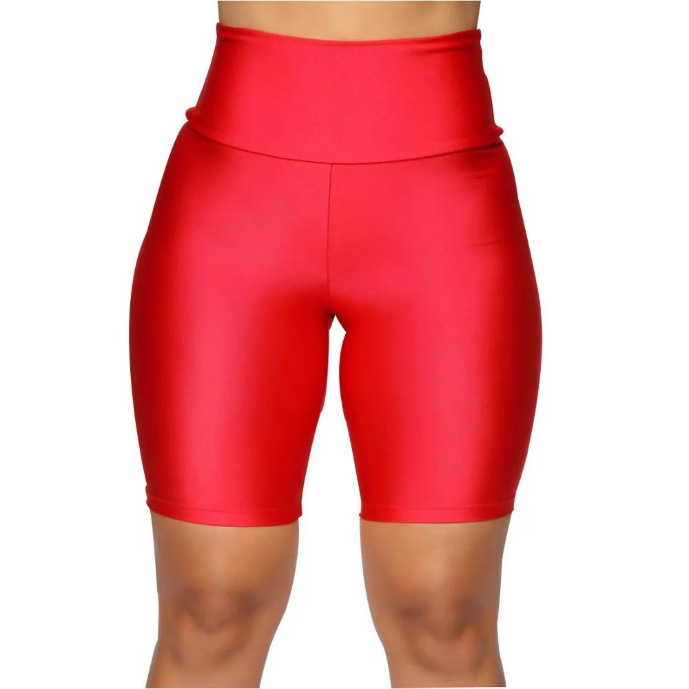 Women Skinny Fitness Solid Bodycon Cycling High Waist Biker Shorts