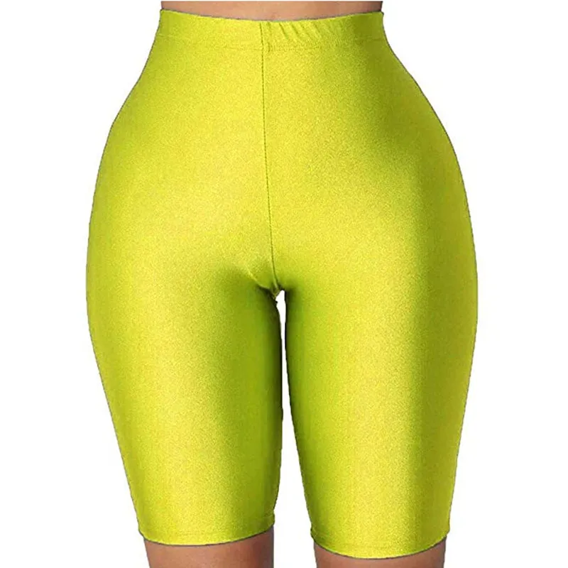 Women Skinny Fitness Solid Bodycon Cycling High Waist Biker Shorts