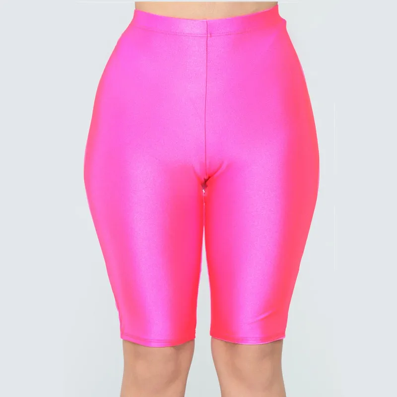 Women Skinny Fitness Solid Bodycon Cycling High Waist Biker Shorts