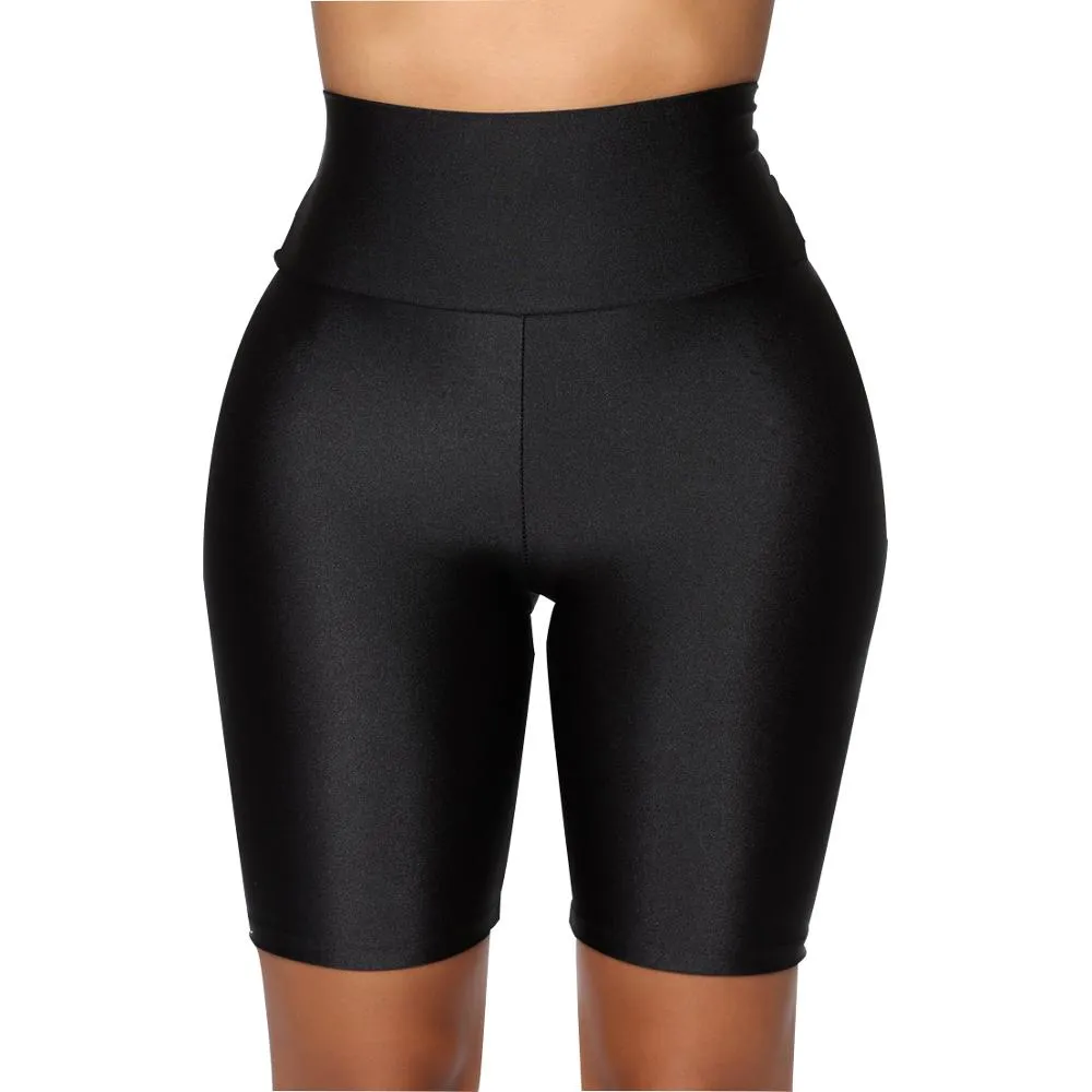 Women Skinny Fitness Solid Bodycon Cycling High Waist Biker Shorts