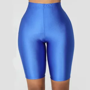 Women Skinny Fitness Solid Bodycon Cycling High Waist Biker Shorts