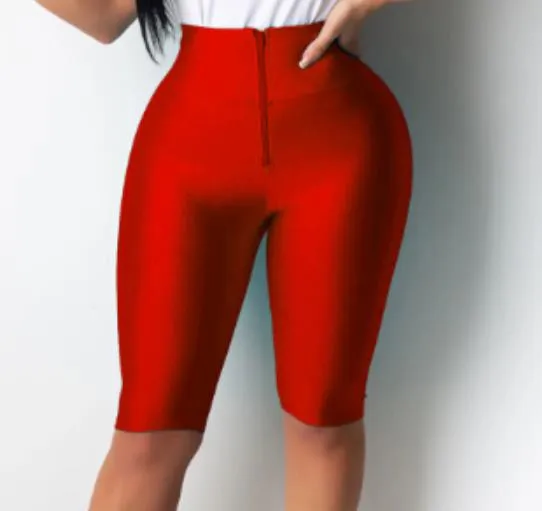 Women Skinny Fitness Solid Bodycon Cycling High Waist Biker Shorts
