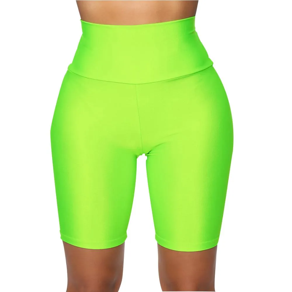 Women Skinny Fitness Solid Bodycon Cycling High Waist Biker Shorts
