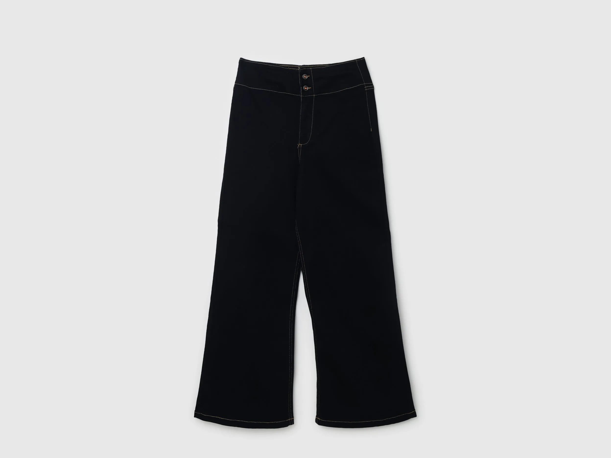 Women Solid Wide Leg Jeans