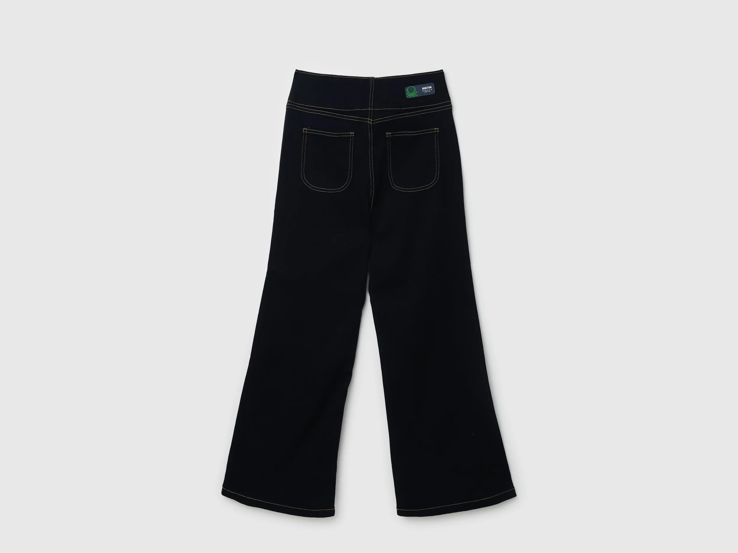 Women Solid Wide Leg Jeans