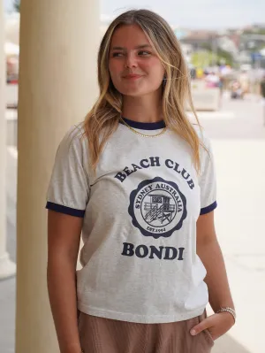 Women's Ringer Tee (Snow Marle)