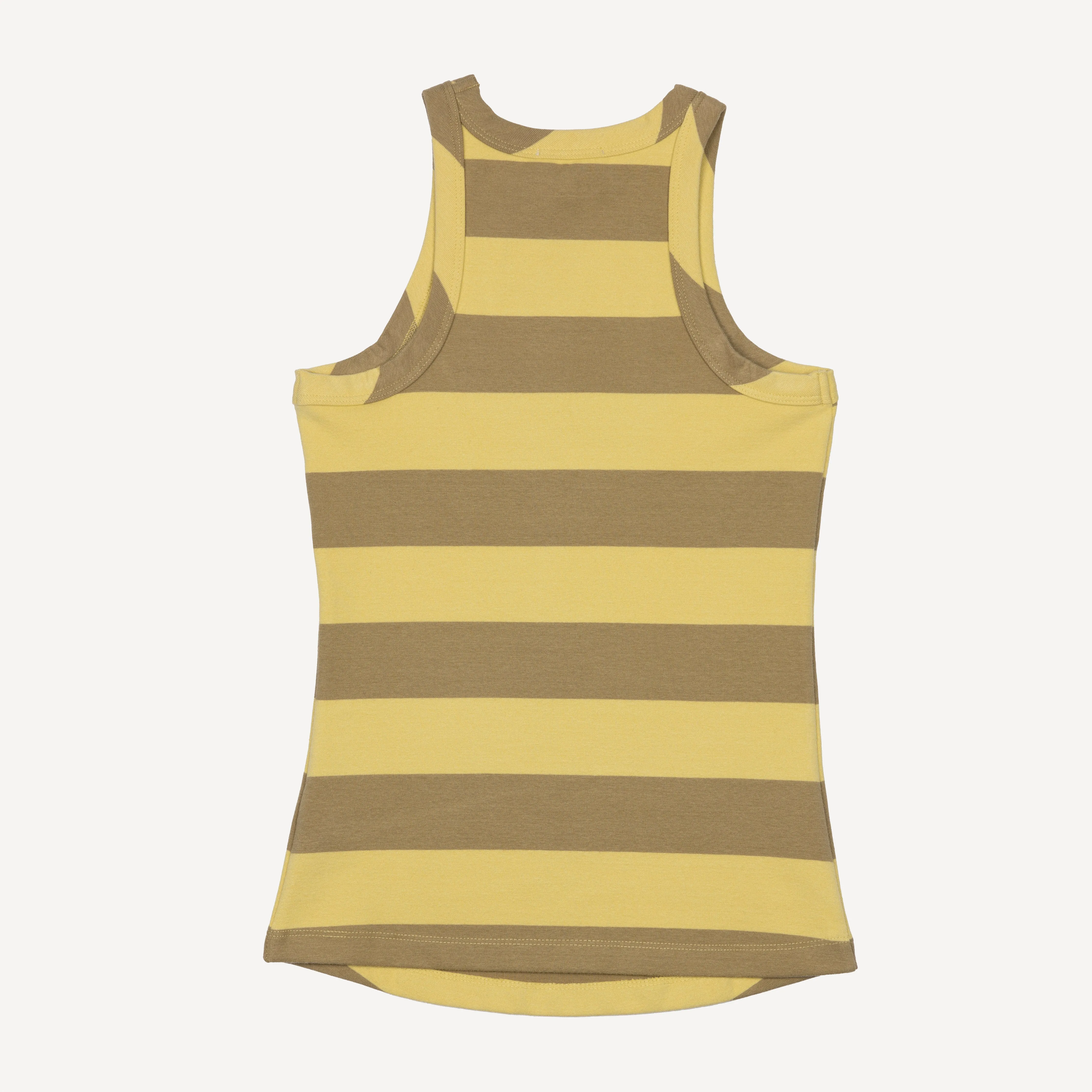 Womens Stripe High Neck Tank - Raffia / Kelp